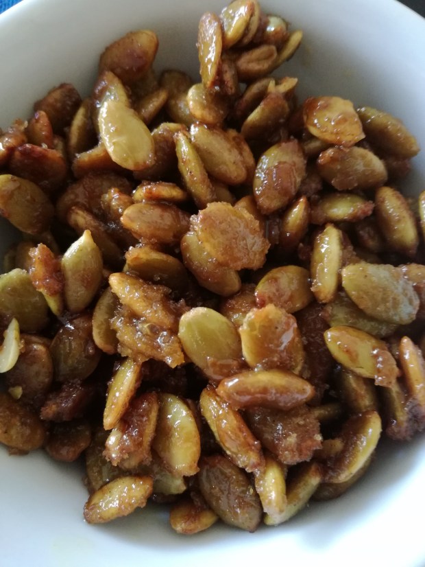 Candied Salted Caramel Pumpkin Seeds